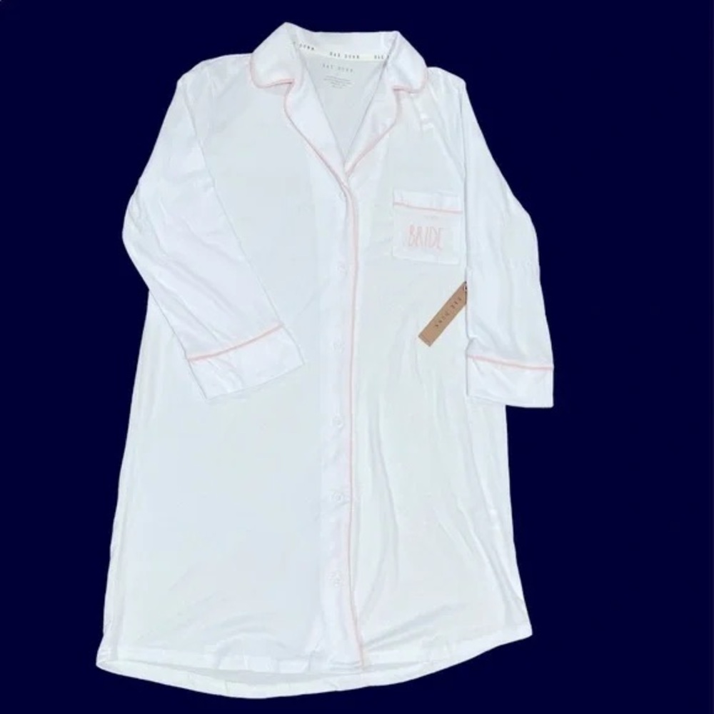 RAE DUNN button down BRIDE nightgown
